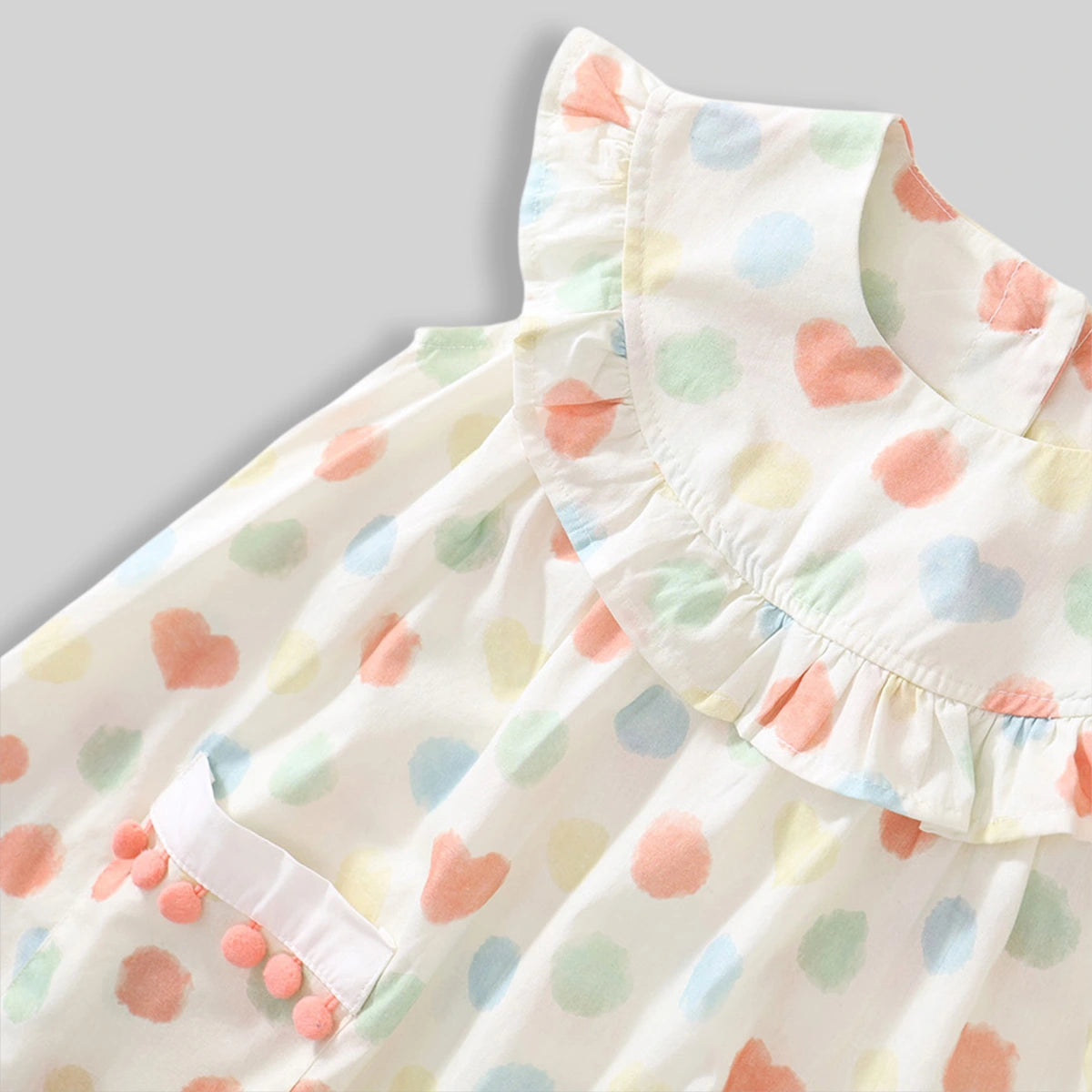 Girls Off-White Heart Printed Sleeveless Top Tops