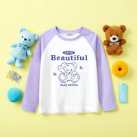 Girls Graphic Print Long Sleeves T-Shirt Tshirts Purple 7-8 Y 
