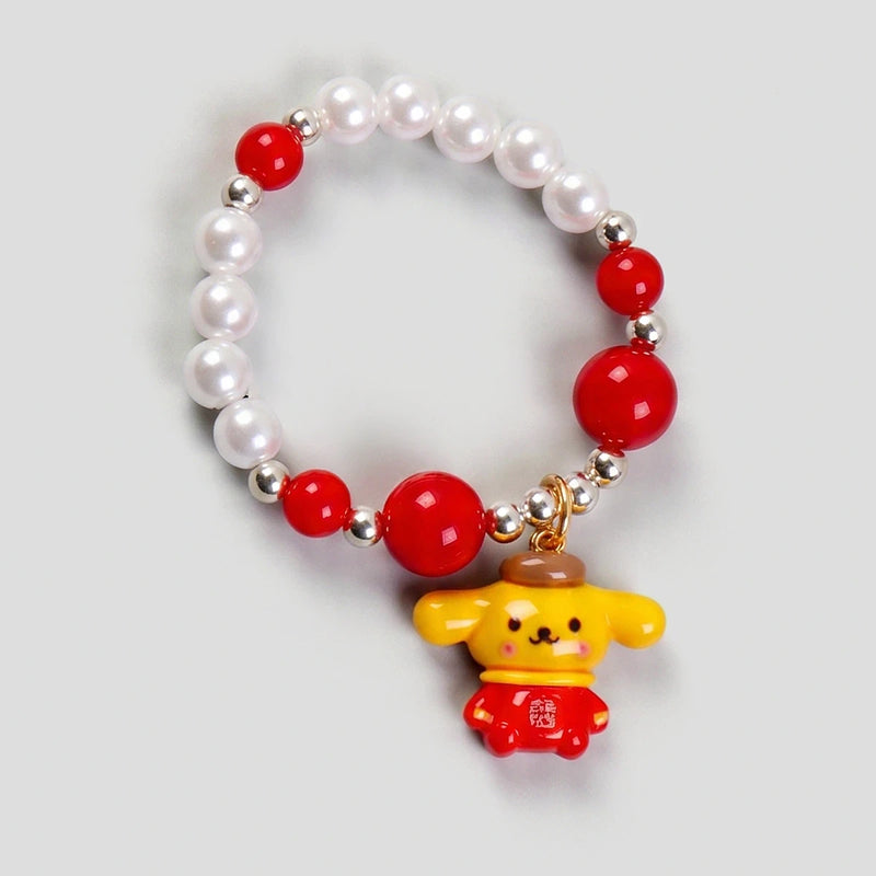 Pack Of 4 Girls Multicolour Bunny And Bear Motif Beaded Bracelet Sets Bracelet