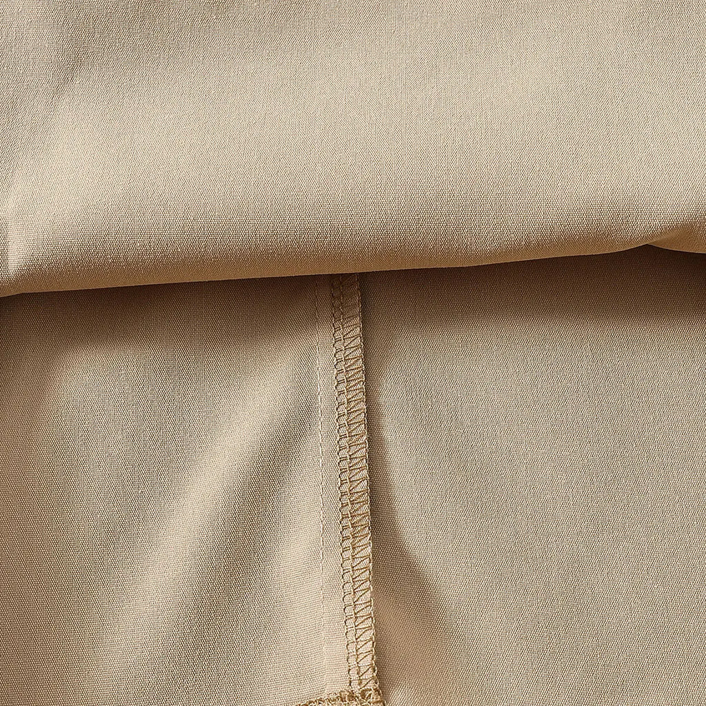 Girls Khaki Short Sleeves Pleated Shirt Dress Casual Dresses