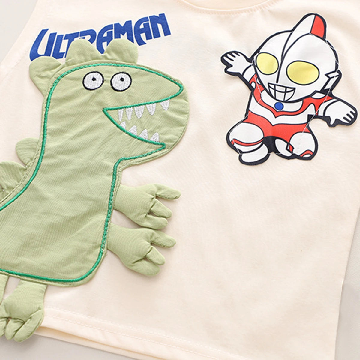 Boys Off White Dinosaur Graphic Sleeveless T-Shirt With Shorts Sets 2 pc. Sets