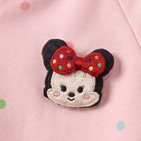 Girls Light Pink Polka Dot Print Long Sleeve Hooded Jacket Coats & Jackets