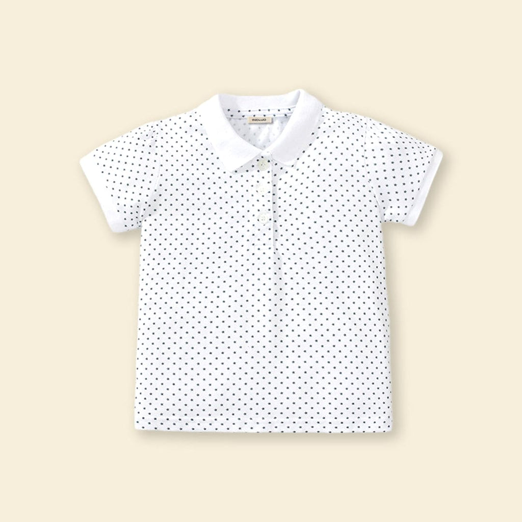 Girls Printed Short Sleeve Polo T-Shirt