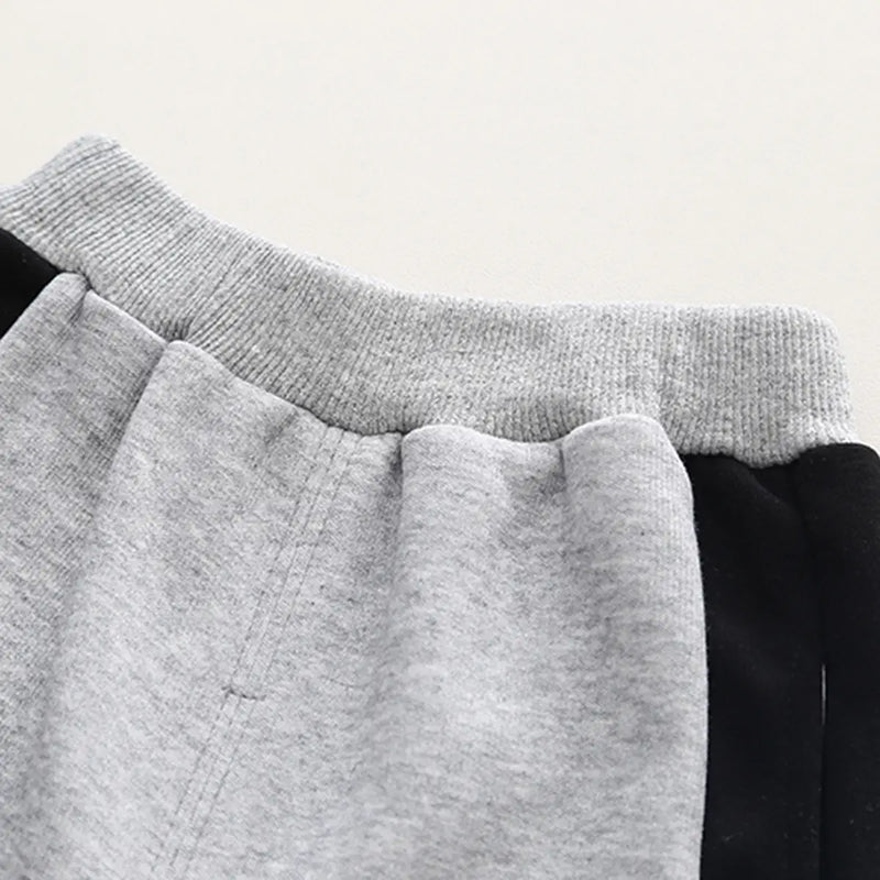 Boys Grey Alphanumeric Printed Polo Sweatshirt With jogger Co-ord Sets Sets