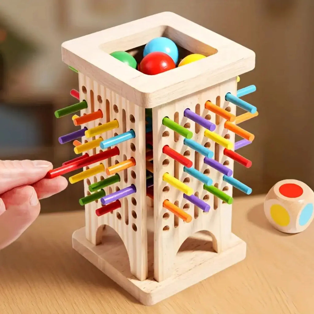 Kids Wooden Stick & Ball Drop Tower Game Trending Accessories