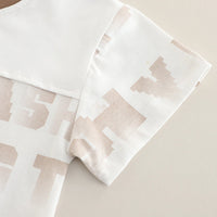 Boys Brown Typographic Printed Short Sleeve T-Shirt With Shorts Sets 2 pc. Sets