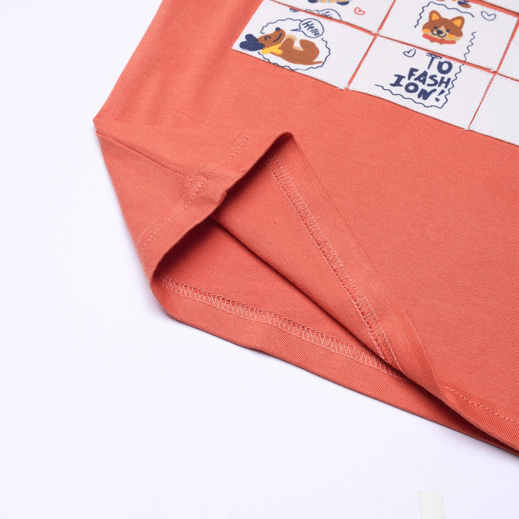 Boys Orange Animal Graphic Short Sleeve T-Shirt With Drawstring Shorts Sets 2 pc. Sets