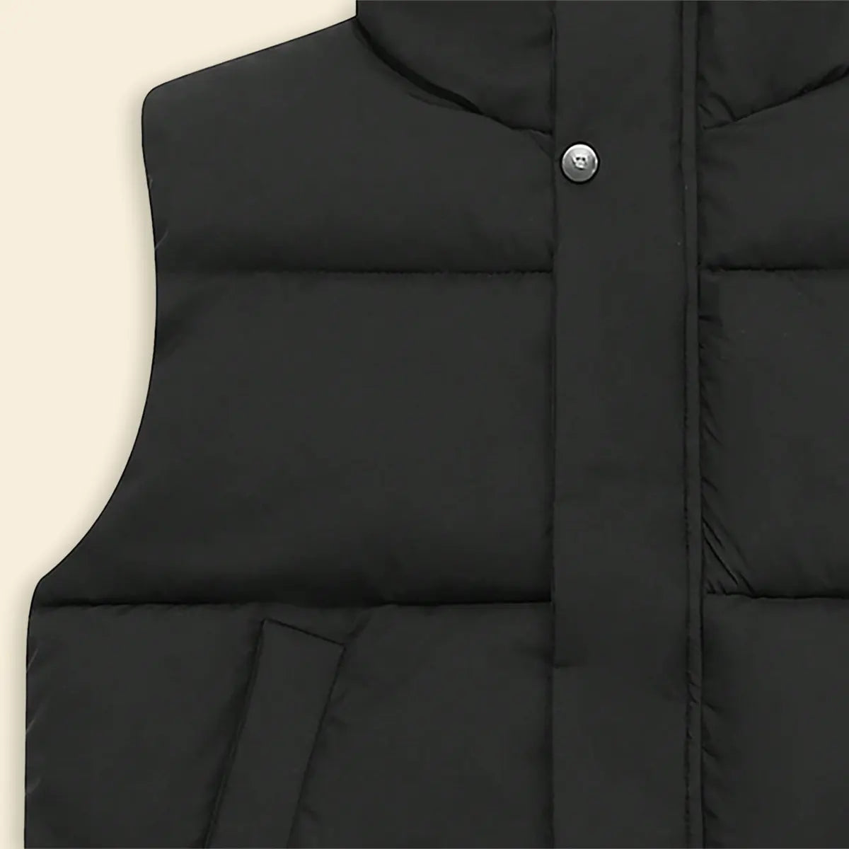 Boys Black Quilted Puffer Vest With Stand-up Collar Coats & Jackets