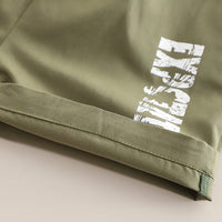 Boys Khaki Typographic Printed Short Sleeves Round Neck T-Shirt With Shorts Set 2 pc. Sets