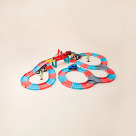 265 PCS DIY Flexible -Electric Rail Car Track with Suspension Bridge- STEM Educational Toy for Boys & Girls Trending Accessories Multicolor Onesize