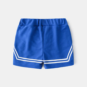 Boys Blue Alphanumeric Printed Sleeveless T-Shirt With Shorts Set Sets