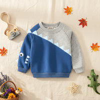 Boys Blue Dinosaur Colorblocked Sweatshirt Sweatshirts & Hoodies Blue 1-2 Y