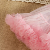 Girls 3D Butterfly Applique Top With Pink Tiered Tulle Skirt Sets Sets