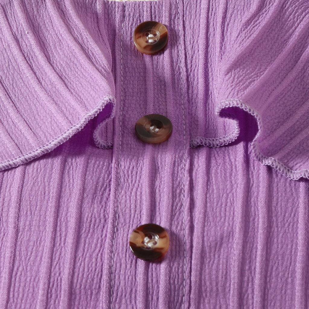 Girls Purple Ruffle Sleeveless Crop Top With Shorts Sets 2 pc. Sets