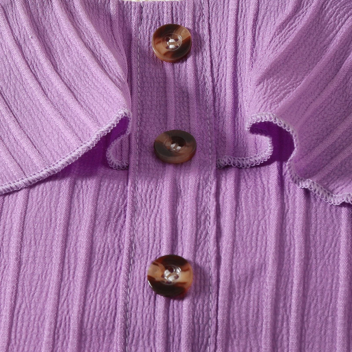 Girls Purple Ruffle Sleeveless Crop Top With Shorts Sets 2 pc. Sets