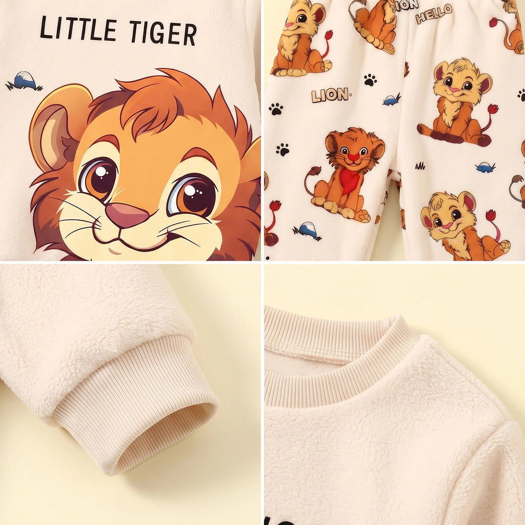 Boys Apricot Tiger Printed Sweatshirt & Joggers Co-ord Sets Sets