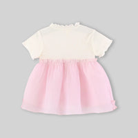 Girls Pink Bow Detailed Fit and Flare Dress Casual Dresses