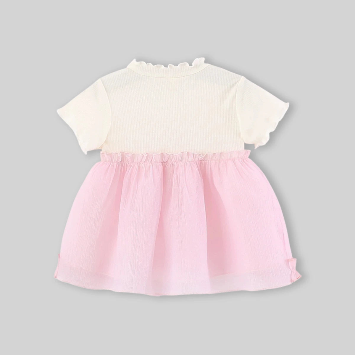 Girls Pink Bow Detailed Fit and Flare Dress Casual Dresses