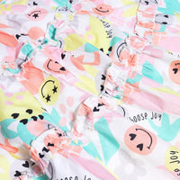 Girls Yellow Printed Short Sleeve Fit & Flare Dress Casual Dresses
