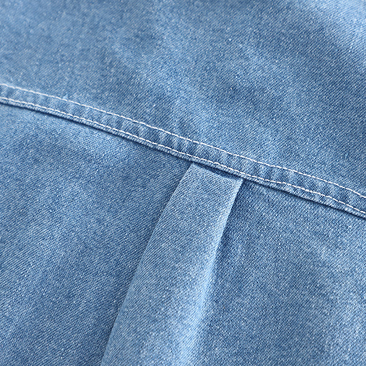 Boys Light Blue Denim Short Sleeves Shirt With Shorts Set 2 pc. Sets