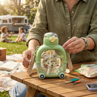 Kids Mint Green Bear Cartoon Straw Water Bottle Trending Accessories