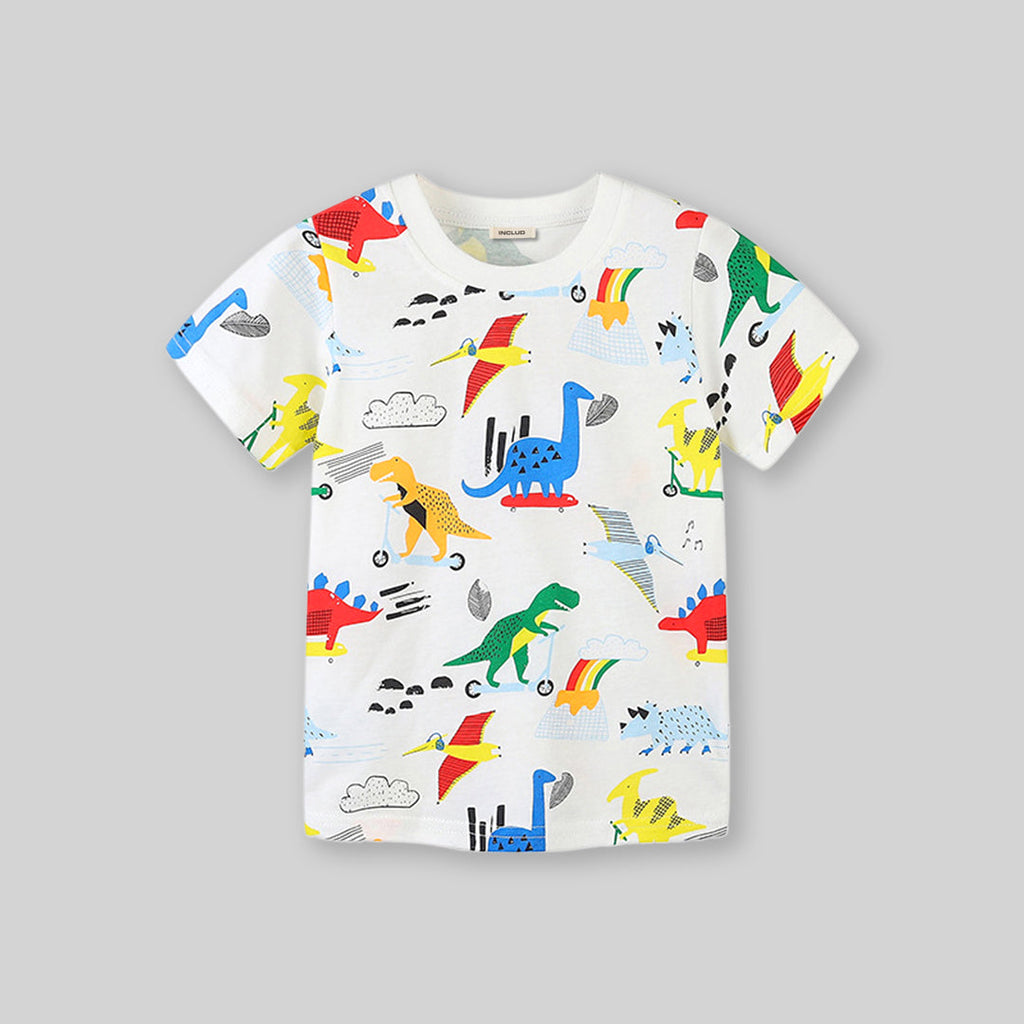 Boys Short Sleeve Dinosaur Printed T-Shirt