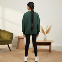 Girls Green unicorn Magic Graphics Round Neck Sweatshirt Sweatshirts & Hoodies