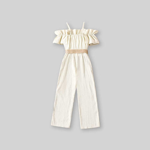 Girls Long Leg Off Shoulder Jumpsuits Jumpsuits   