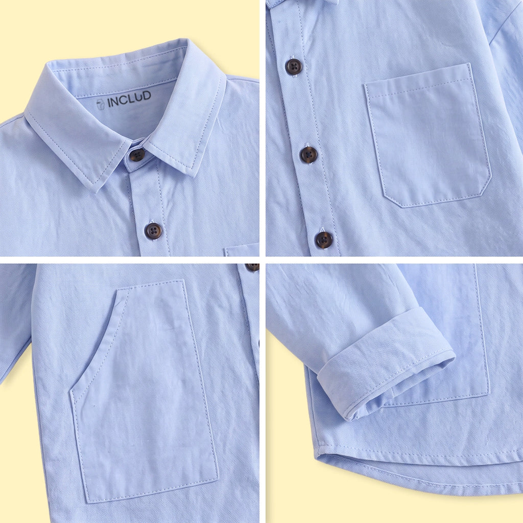 Boys Light Blue Long Sleeve Shirt Shirts
