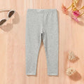 Girls Light Grey Solid Ankle Length Leggings Leggings & Tights Light Grey 1-2 Y