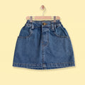 Girls Blue Solid Denim Mini Skirt Skirts Blue 1-2 Y