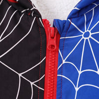 Boys Black Spiderweb Print Hooded Zip-Up Jacket Coats & Jackets