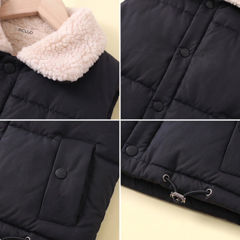 Boys Black Sleeveless Puffer Jacket Coats & Jackets