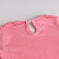 Girls Pink Embroidered Denim Dungaree With T-Shirt & Diaper Cover Sets 3 pc. Sets