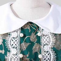 Girls Peter Pan Collar Flower Print Fit & Flare Dress Casual Dresses   