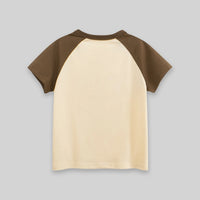 Boys Beige Bear Print Raglan Sleeve T-Shirt Tshirts