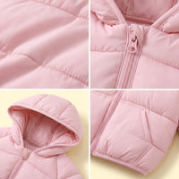 Girls Pink Hooded Quilted Puffer Jacket Coats & Jackets