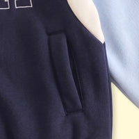 Boys Navy Blue Embroidered Long Sleeve Varsity Jacket Coats & Jackets