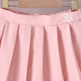 Girls Pink Pleated Flared Skirt Skirts