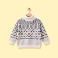 Girls Apricot Geometric Knitted Sweater Sweaters & Cardigans Apricot 3-4 Y