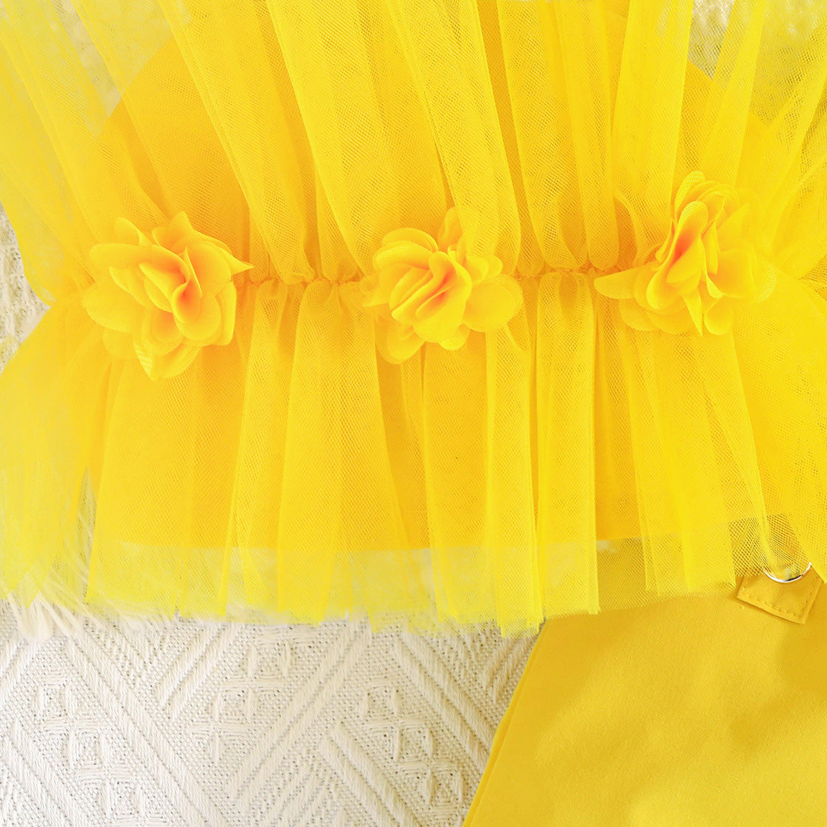 Girls Yellow Strappy Top With Wide Bottom Trouser 2 pc. Sets