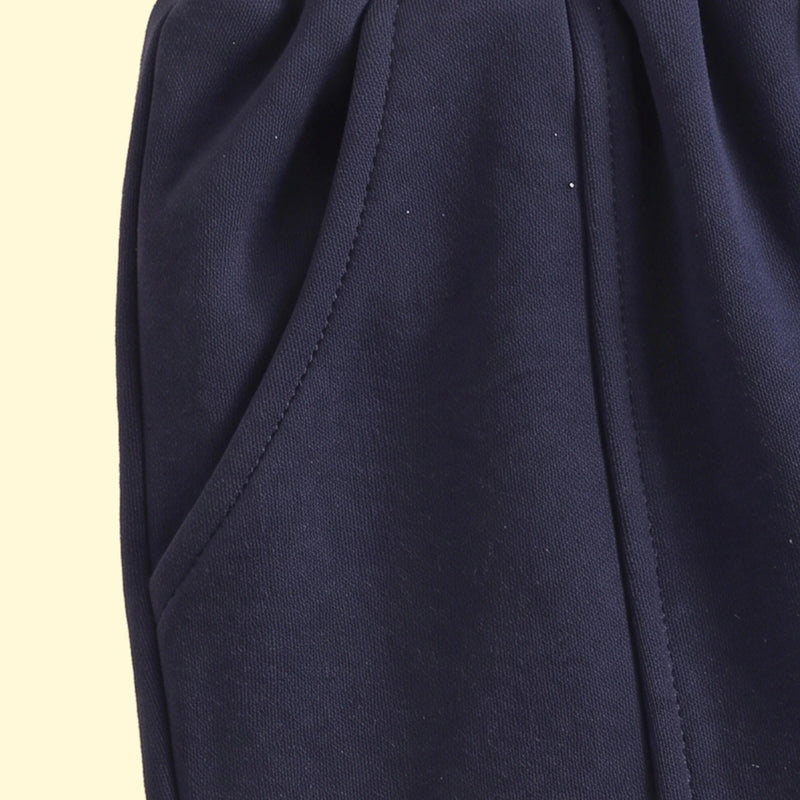Boys Navy Blue Solid Elasticated Waist Jogger Joggers