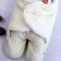 Baby White Bear-Ear Hooded Plush Swaddle Trending Accessories