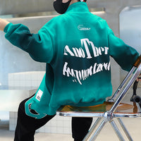 Boys Green Printed Front Open Sweatshirt With Pants Sets 2 pc. Sets