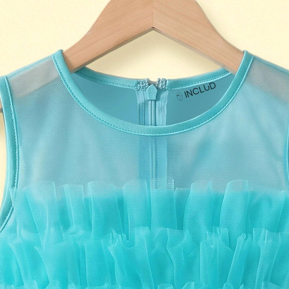 Girls Sea Green Ruffled Sleeveless Fit & Flare Party Dress Party Dresses