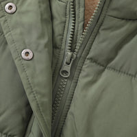 Boys Army Green Fleece-Lined Hooded Puffer Jacket Coats & Jackets