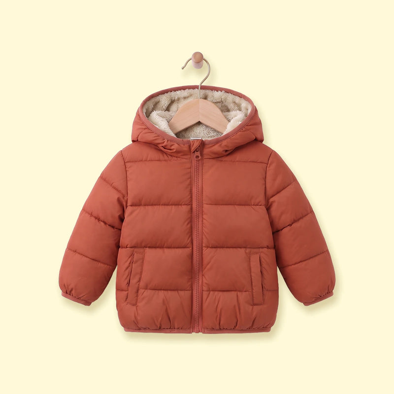 Boys Rust Hooded Zip-up Puffer Jacket Coats & Jackets Rust 1-2 Y