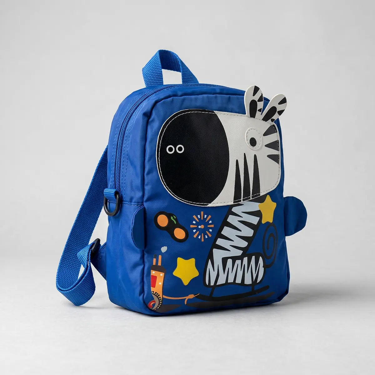 Boys Blue Animal-Theme Cotton School Backpack Trending Accessories Blue Onesize