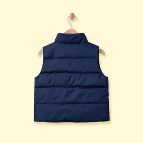 Boys Navy Blue Sleeveless Quilted Puffer Jacket Coats & Jackets