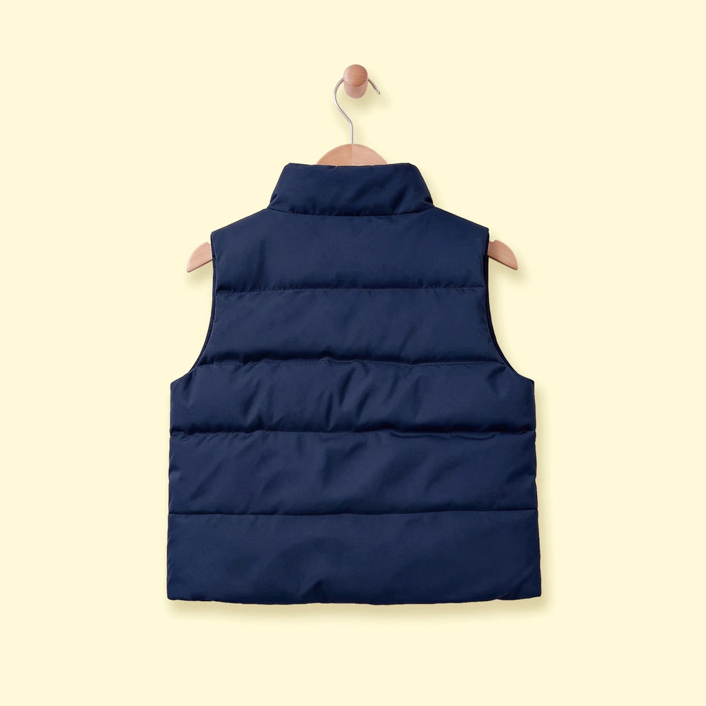 Boys Navy Blue Sleeveless Quilted Puffer Jacket Coats & Jackets